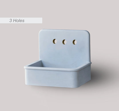 Handmade concrete wall-hung basin Dama Light Blue — KreaConcrete