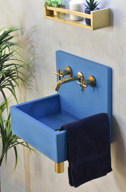 Handmade concrete wall-hung basin Mia Deep Ocean — KreaConcrete