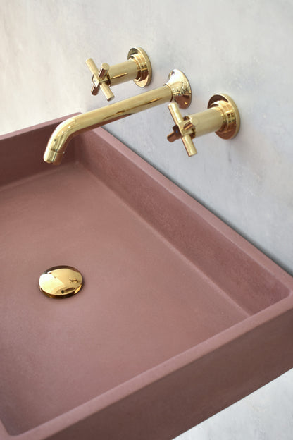 Handmade concrete wall-hung basin Mare mural — KreaConcrete