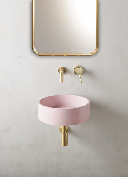 Handmade concrete wall-hung basin Eos mural — KreaConcrete