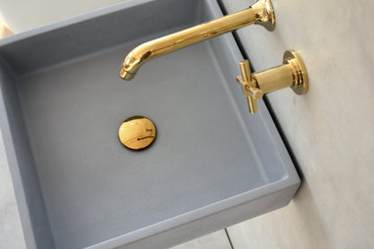 Handmade concrete wall-hung basin Alba mural — KreaConcrete
