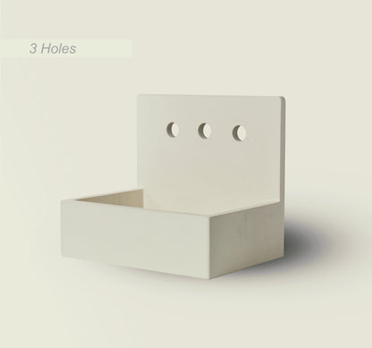 Handmade concrete wall-hung basin Mia Crema White — KreaConcrete