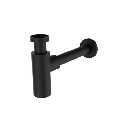 Cylindrical basin drain trap Epoxy Black finish for concrete basin — KreaConcrete