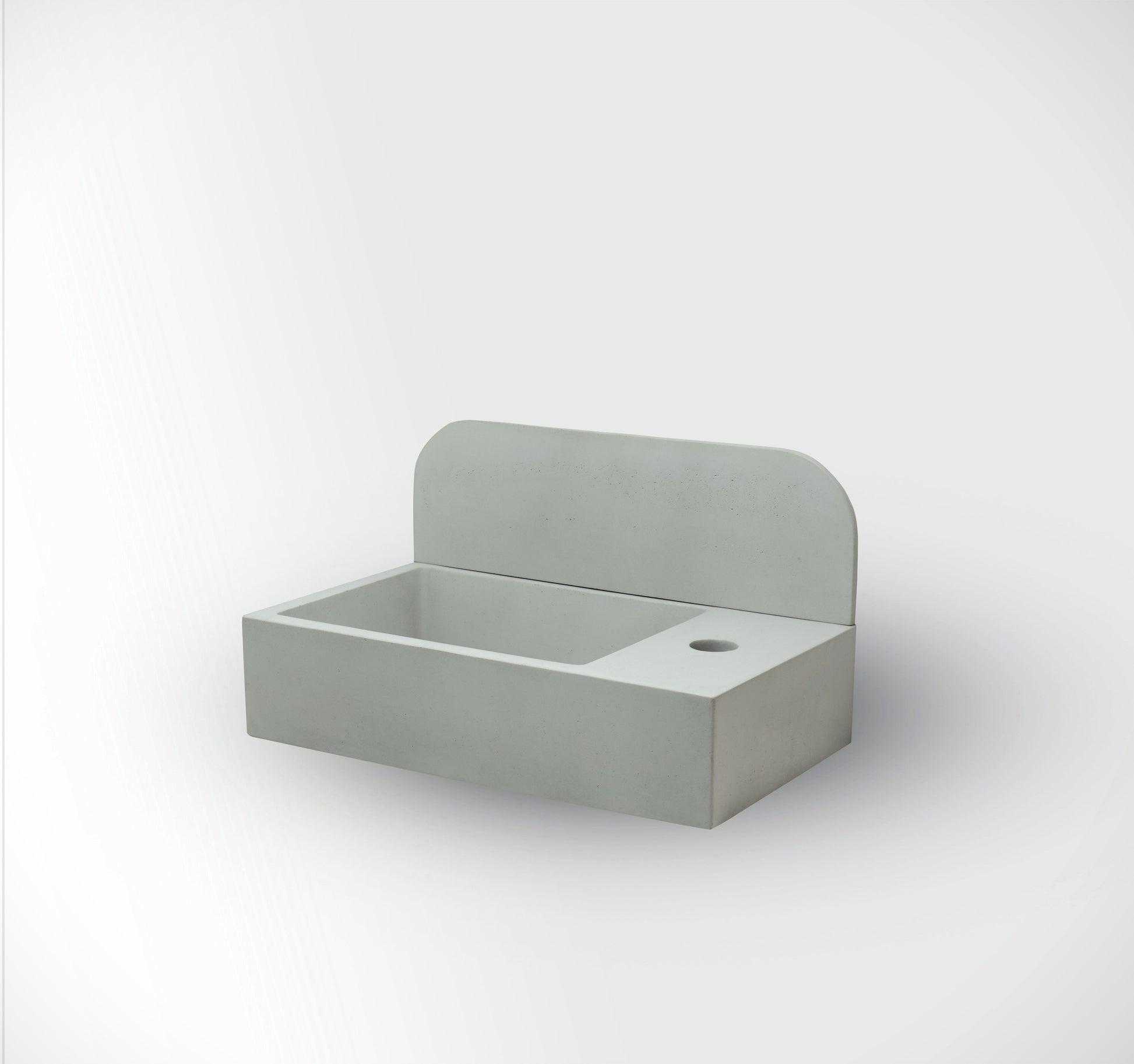 Lavabo de hormigón artesanal mural Aura — KreaConcrete