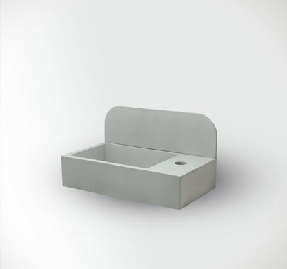 Lavabo de hormigón artesanal mural Aura — KreaConcrete