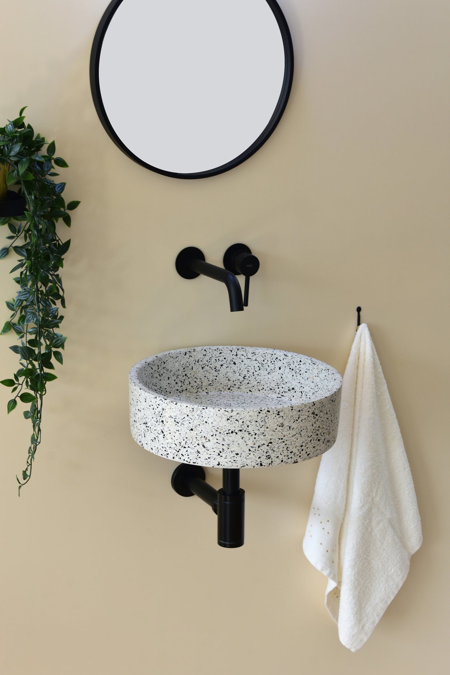 Eos Terrazzo Crema White wall hung