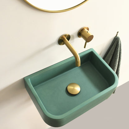 Handmade concrete wall-hung basin Tulip Mini mural — KreaConcrete