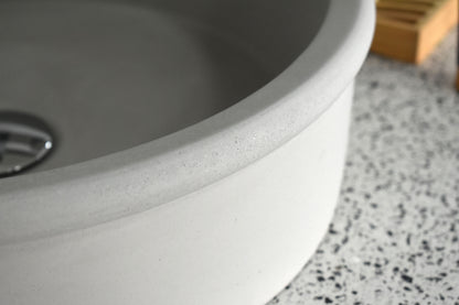 Lavabo de hormigón artesanal sobre encimera Duna — KreaConcrete