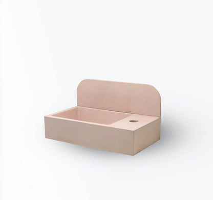 Lavabo de hormigón artesanal mural Aura — KreaConcrete