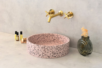 Handmade terrazzo countertop basin Eos Pink — KreaConcrete