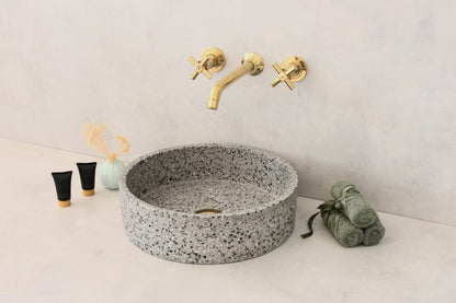 Handmade terrazzo countertop basin Eos Grey — KreaConcrete