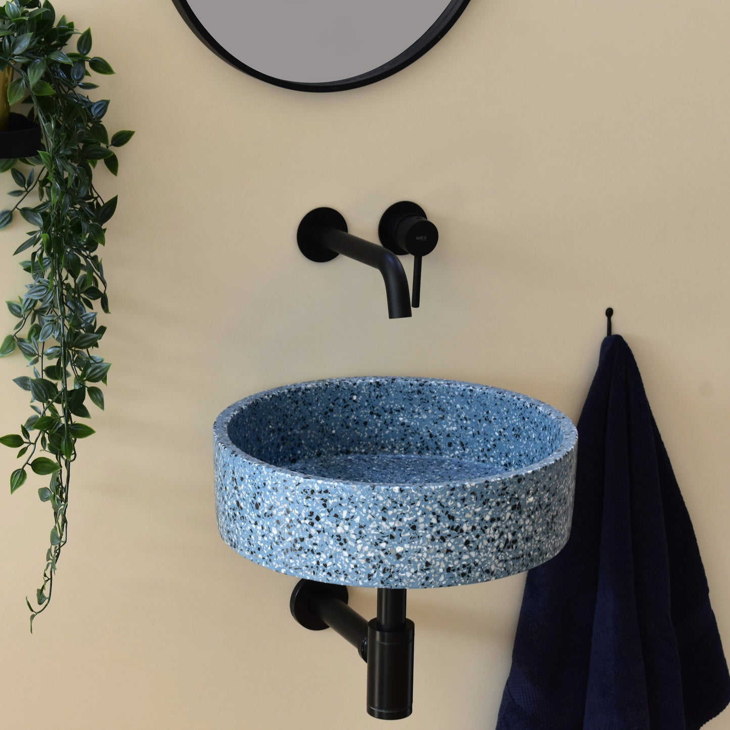 Eos Terrazzo Blue wall hung